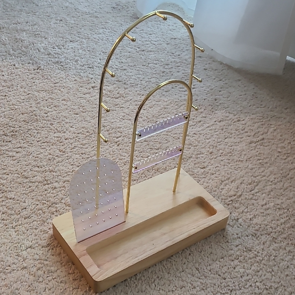 Gold and Wood Jewelry Organizer
